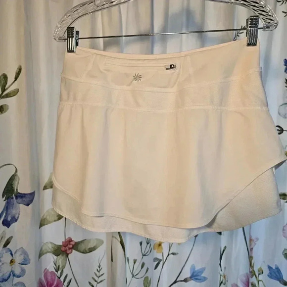 ATHLETA S Women's Ace Mesh Tennis Skort Small Bright White Pickleball Golf Skirt - Picture 2 of 10